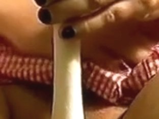 Wife enjoying marital-device act for the camera