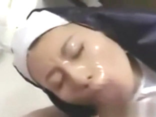 Japanese Teen Nun Does Bukkake