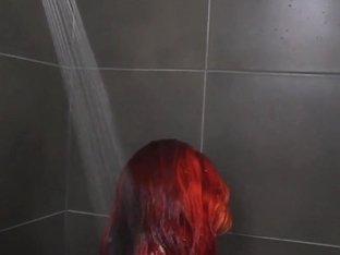 Busty Amateur MILF Masturbates In The Shower