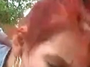 Redheaded Babe Flashing Her Pussy Before Fucking Hard