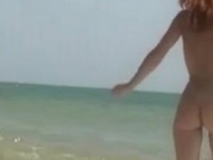 See A Stripped Hottie At The Beach Tan Her Hawt Body