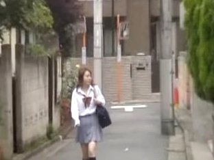 Amiable nerdy Japanese cutie gets nicely intercepted by some sharking dude