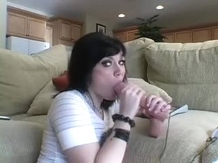 Girl Shows off Blowjob technique
