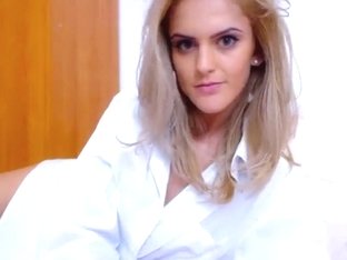 Cutie SoftCuteLily in a white shirt and black stockings