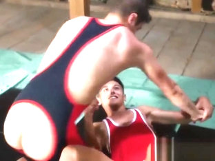 Martin Muse checks out Rudy Valentinos holes after wrestling