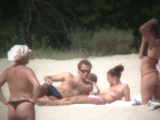 Huge Boobed Sexy Ladies Lie On The Beach And Relaxing