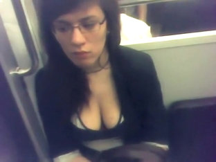 Depressed commuter with big boobs