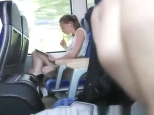 Guy Plays With Cock In Train