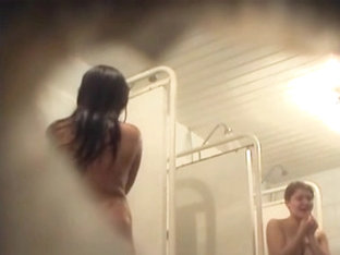 Girlfriends keep chatting even showering on spy cam