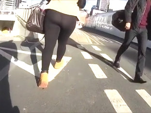 Slow Motion Big Ass In Spandex On The Street