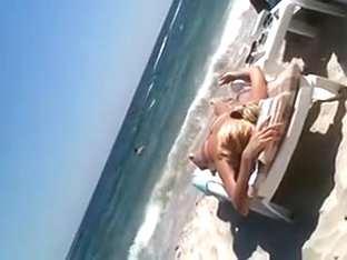 Topless Beach Voyeur Clip Awesome Blonde Girl Filmed