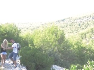 Blonde babe Chloe Lacourt gets it in the ass in the nature