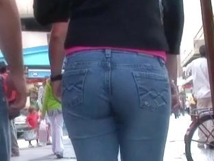Hot Ass In Tight Jeans Gets All Of The Voyeur's Attention