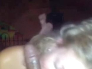 Blond wife sucking interracial cock
