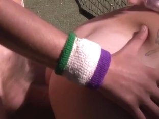 Nasty Amateur Couple Fucking On A Tennis Court