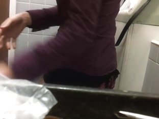 Skinny Young Girl Got Spied While Pissing In A Bathroom