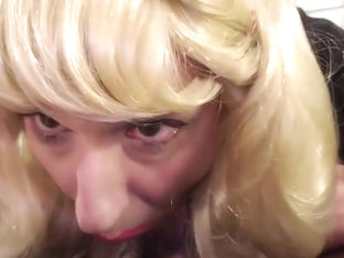 Sissy crossdresser Annette sucks and gets fucked by regular