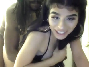 Brunette with big boobs getting hardcored interracially