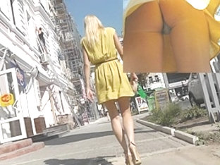 Blond upskirt movie scene with hawt panty