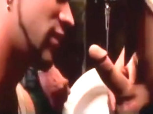 Gay group sex in public bathroom