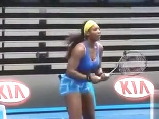 Serena Williams Warms Up In Skintight Spandex