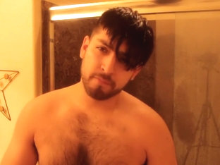 Don Stone Showering Butt Naked Wet Hairy Latino 1