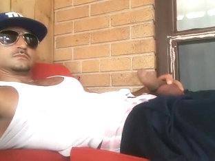 Playing with my semi hard cock