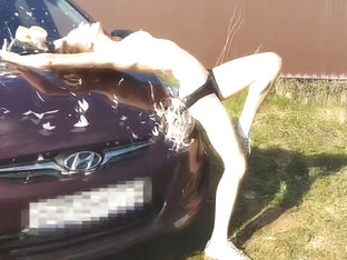 Secret Erotic Tape: Husband Filming Ex-wife Washing His Car Outdoors