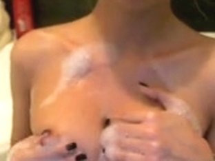 Busty Euro Blonde Touches Herself In Bath