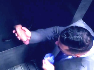 Muscle gay threesome and cumshot