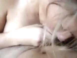 Golden-Haired playgirl sucks large stick