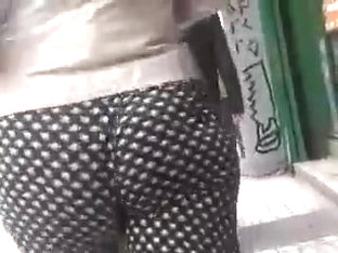 Booty Movement And Jiggle In Black Pattened Slacks