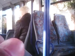 Jerking For Blonde Mature Woman On Bus 2