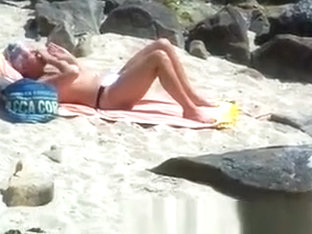 Oiling MILF On The Beach