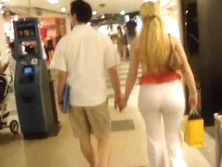 Big booty blonde MILF at the mall