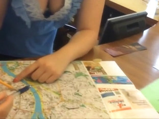 Watching tourist girl's boobs