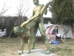 Green Japanese Garden Statues Fuck In Public