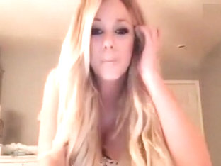 Sexiest blonde EVER play with her awesome body in private webcam