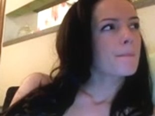 Brunette Flaunts Big Tits On Webcam