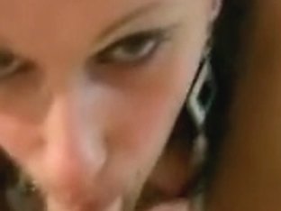 Amateur Brunette Sucks Cock In Close-up