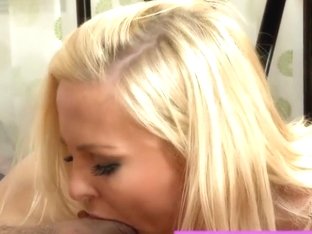 Hot blonde sucking dick and gets facialed