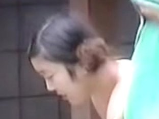 Nude Asian Girls Get Their Hairy Nubs Voyeured As Washing