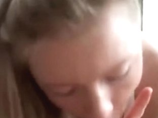 Golden-Haired hotty sucking boyfriends weenie and getting filmed in first homemade porn video scene