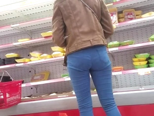 Nice Brunette In Tight Jeans