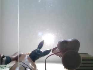 Thai Femboy in SM panties play with dildo (under angle view)