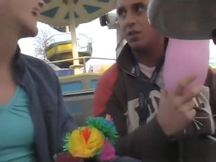 Cute Chick Rides Tool In Fun Park