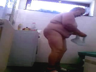 My Old Fat Mom Spied In Bathroom. Hidden Cam