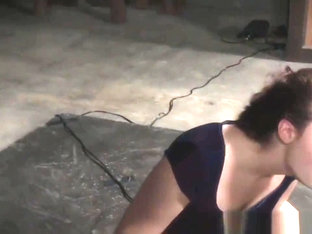 Restrained Sub Deepthroating In Bdsm Threeway