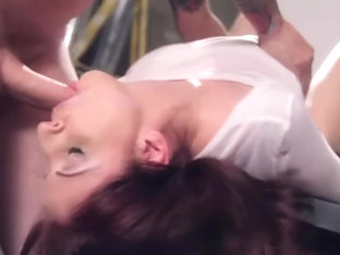 Throatfucked on the workbench