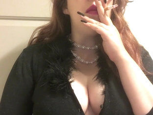 Chubby Goth Teen With Big Perky Tits Smoking Red Cork Tip 100 In Pearls
